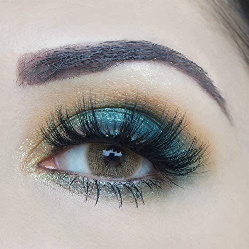 GLAMLENS Lenti a contatto colorate marrone chiaro Grace Brown Hazel - mensili - con porta lenti a contatto - marroni naturale in silicone idrogel - 2 pezzi - DIA 14.3 - senza correzione 0.00 diottrie