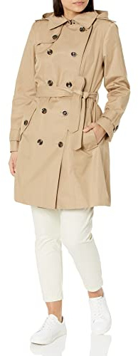 London Fog Women's Double Breasted Short Trenchcoat with Belt