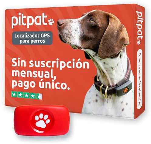 PitPat Localizzatore GPS per cani, non richiede abbonamento, adatto a tutti i cani e si adatta a tutti i collari, smart activity tracker, tracciamento satellitare con portata illimitata (Rosso)