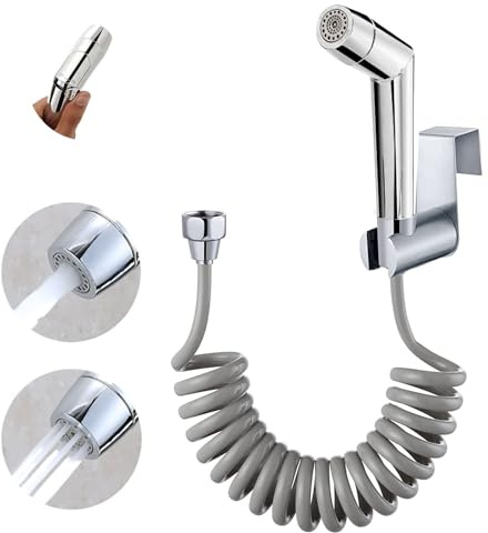 Bidet Portatile Kit, doccetta regolabile, ABS Cromo kit spray per pannolini per bambini,con eCon tubo retrattile da 3,1 m e gancio