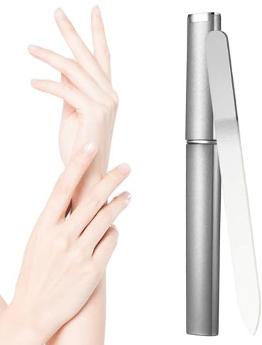 Crystal File for Nails, Manicure Nail File, Portable Professional Double Sided Etched Glass Fingernail File Manicure Pedicure Nail Care