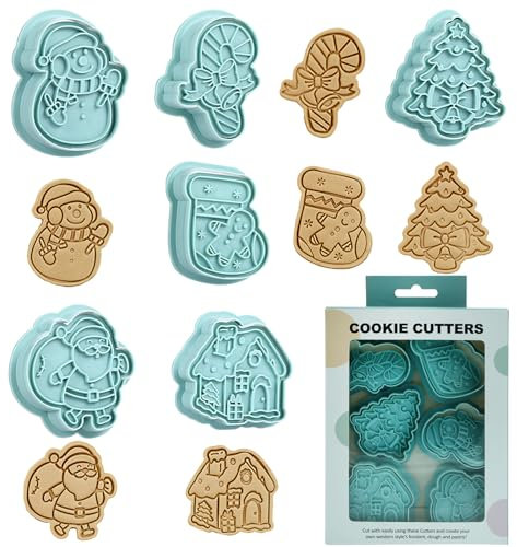 LIHAO 6pz Stampi Tagliabiscotti di Natale, Formine Biscotti Natale Stampi Biscotti Babbo Natale Albero di Natale