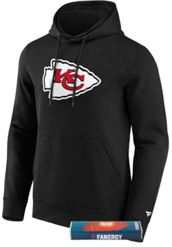 Kansas City Chiefs Hoodie Logo Kapuzenpullover Herren NFL Fanartikel +Fanergy Traubenzucker (DE/NL/SE/PL, Alphanumerisch, XL, Regular, Regular, Schwarz)