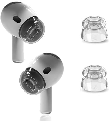 Ersatz-Ohrstöpsel für Airpods 3&4,mit Loch zur Geräuschreduzierung, TPE-Material rutschfest， Ersatz Ohrhörer Ohrstöpsel Softcover für Airpods 4 mit tragbarer Aufbewahrungsbox (White, L)