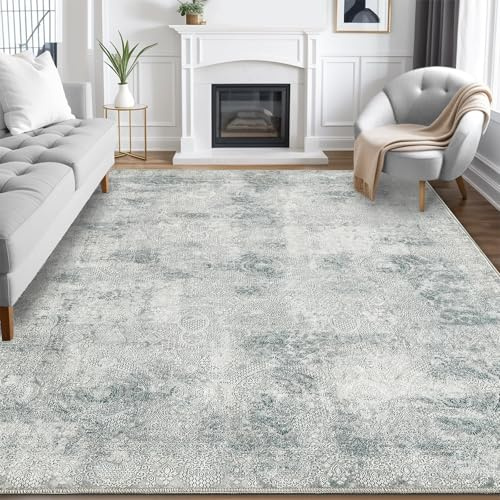Guchuang Bedding Tappeto per soggiorno, 200 x 300 cm, moderno, stile bohémien vintage, misto, design a pelo corto, lavabile, antiscivolo, per camera da letto