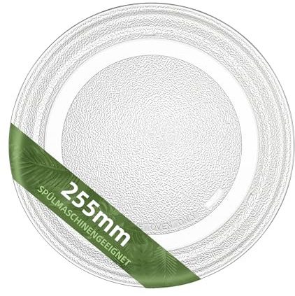 Gemroom Plato giratorio de microondas de 25.4 cm compatible con GE WB49X10010, plato de vidrio de repuesto de 25.4 cm para microondas Whirlpool WP8205098, LG 3390W1G005D
