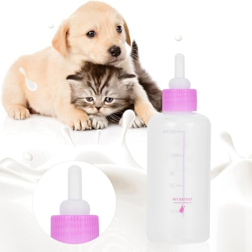 Kit de Alimentación con Biberón para Gatitos, Reemplazo de Leche para Gatitos, 6 Piezas, 60 Ml, Biberones para Gatitos, Sustituto de Leche para Gatitos, Alimentador de Leche para