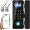 Luqixcey Smart Door Lock, Biometric Fingerprint, Black, 4-in-1 Bluetooth, Card, Password, App Unlock, Waterproof, Office, Home, Hotel, Villa, Workplace