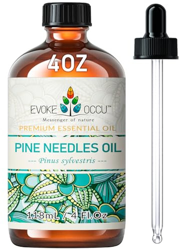 EVOKE OCCU Olio Essenziale Pino 118ml, Puro e Naturale per Aromaterapia, Diffusori, Massaggio, Produzione Di Candele Di Sapone
