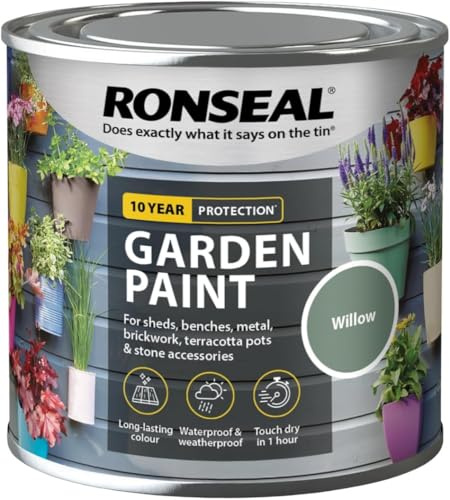 SuperGift.com 0.25L Willow Garden paint, adds colour, Waterproof & Water-Repellent Outdoor Paint for Wood, Brick, Metal & Terracotta