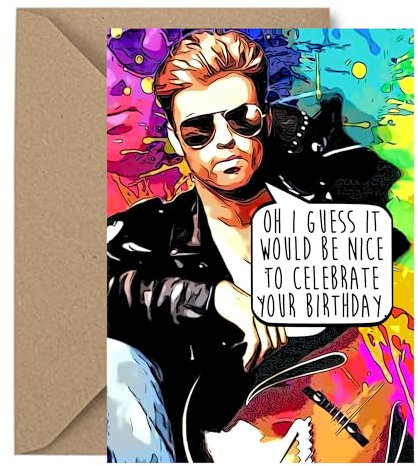 George Micheal inspired - Funny Birthday Card – 80s Music Fan Gift – Retro Pop Star, for Him or Her – Humorous - for Men & Women – Music-Themed Greeting Card