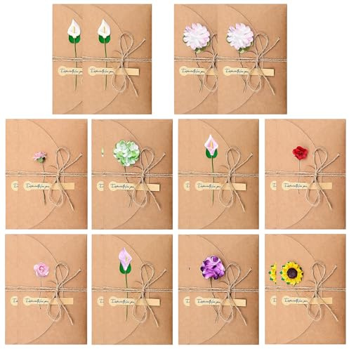 Marjoramy 20 stycken retrokraftpapperskort med torkade blommor, retrò kuvert kraftpapper, gratulationskort med kraftkuvert, gratulationskort, gratulationskort, blommor, gratulationskort, tackkort