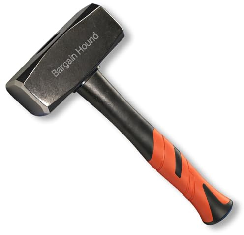 Lump Hammer (3lb/1385g) - Steel Head Club Hammer with Fibreglass Non-Slip Handle for DIY, Camping & Bricklaying Projects