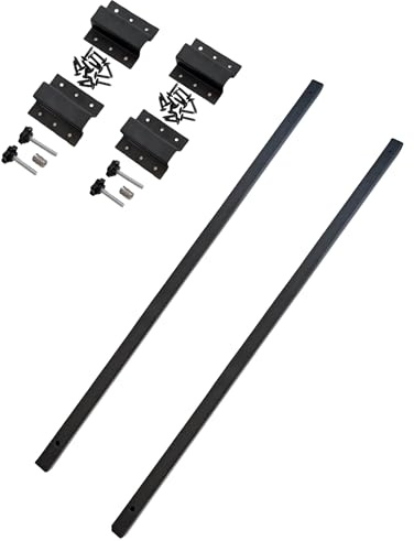 Gedotec Rallonge de Table 810 mm - 2 rallonges de Plateau avec matériel de Fixation - Acier Noir Mat - Extension de Table à Manger en Acier, à Monter sous Le Plateau