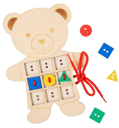 Lacing Card Threading Early Development String Matching Game Motor Skills Toys Educational Enlightenment Wooden Lacing Toy