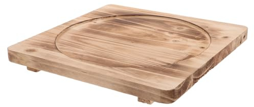 BESPORTBLE Dessous de Plat en Bois Carré 30X30 CM Tapis Isolant Thermique Résistant à la Chaleur pour Barbecue et Poêle à Bois Support Stable et Portable pour Table Extérieure Cuisine