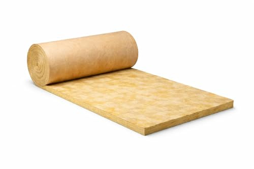 Lana di Roccia Roulrock Kraft 121 60 mm Rotolo Isolamento Termico Acustico 9,6 m² Rivestimento Kraft per Pareti Controsoffitti Interni LEMAG SRL