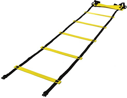 Kawanyo Agility Koordinationsleiter fixiert 4 Meter Geschwindigkeit Training Speed gelb