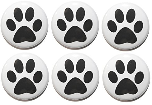 6 or 12 Dog Paw Print Fridge Magnets (25mm) Made in UK by Button Zombie (12)