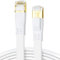 DDMALL CAT 8 LAN Kabel 10m, Hochgeschwindigkeit 40Gbps 2000MHz SSTP CAT8 Flaches Patchkabel, Gigabit Internet Netzwerkkabel mit Vergoldetem RJ45 Stecker für Gaming, Modem, Router, PC (10 Meter/Weiß)