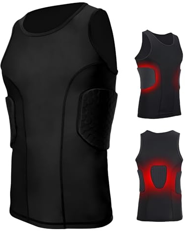Camiseta de fútbol acolchada para hombre, protección antigolpes de silicona, pantalones cortos, accesorio de protección deportivo, equipo para baloncesto, rugby, chaleco