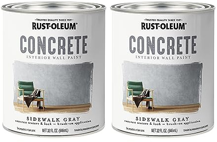 Rust-Oleum 379908-2PK Concrete Interior Wall Paint, Quart, Sidewalk, (Pack of 2)