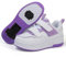 Schuhe mit Rollen für mädchen Jungen Einzelrad/Doppelrad Verstellbare Rollschuhe Schuhe Einziehbar Turnschuhe mit Rollen für Kinder Roller Skate Shoes für Outdoor-Sportarten,Lila,40EU