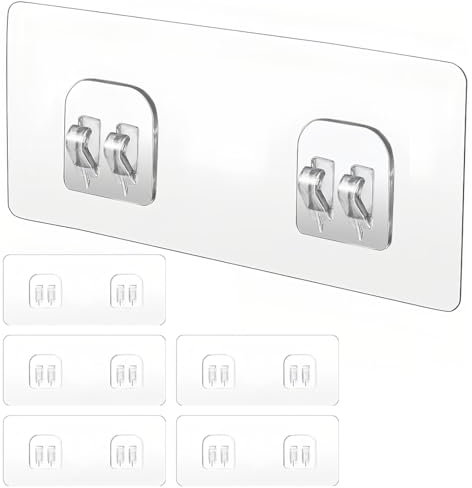 BDEPSTR 6 ganci adesivi di ricambio resistenti adesivi per doccia, per Portaoggetti Da Doccia Ad Angolo Mensola Del Bagno Cestino Portasapone Ganci per Appendere Accessori Da Cucina