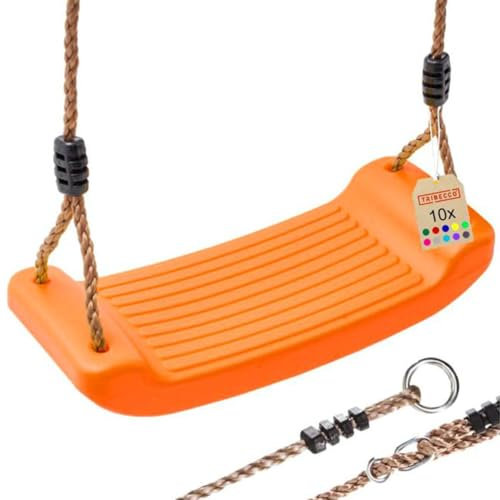 Balançoire, Aire de jeux, Siège antidérapant, Balançoire en plastique, Planche à bascule (Orange)