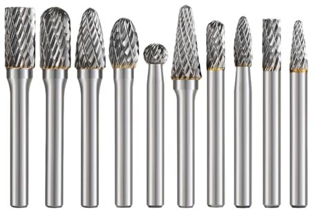 LOVIVER Juego de 10 Fresas de de 1/4 para Carpintería, Herramientas para Ranurar Y Cortar