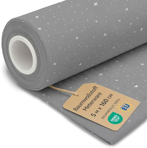 Tissu au metre Coton 5 M x 160 cm - Tissu pour couture decoration et loisirs creatifs Ideal pour vetements ameublement accessoires et projets de couture DIY Oeko-Tex Galaxie