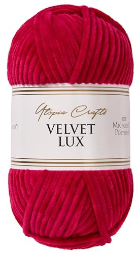 Utopia Crafts Velvet Lux Chenille Yarn 100g (Royal Fuchsia)