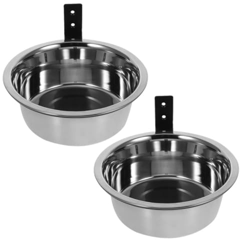 ORFOFE Set da 2 Ciotole per Cani e Gatti in Acciaio Inossidabile, Ciotola da Parete Rialzata per Alimentazione Comoda e Salvaspazio, per Cliniche e Recinti per Animali