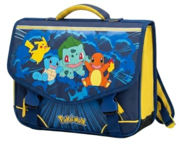 mybagstory | Cartable Pokémon | 2 Compartiments | Bleu 32x13x39 cm | Cartable scolaire Team Pikachu 38cm idéal pour le primaire avec dos ergonomique et éléments réfléchissants sécurisants.