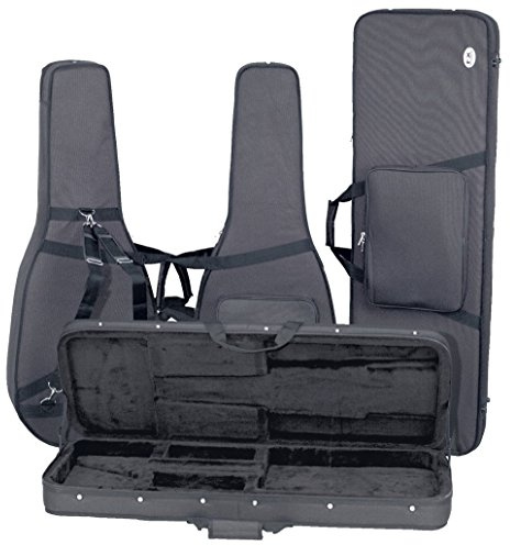 GEWA Estuche para Guitarra FX Light Weight Softcase, Estuche Rectangular para bajo eléctrico, Universal Negro