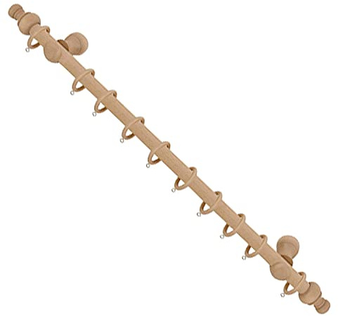 Barra Cortina Madera Completa 1,20 Metros x 12 mm. Pino