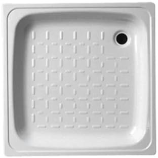 Piatto doccia quadrato in acciaio bianco 80x80x8cm