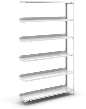 Kaiser + Kraft hofe | Akten-Schraubregal | lichtgrau RAL 7035 | Regalhöhe 1850 mm | Anbauregal | Breite x Tiefe 1000 x 300 mm