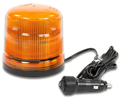 LED-MARTIN Rundumleuchte SESTO - 11 Blitzmuster - gelb - Magnetfuß - 12V 24V. Professionelle Kennleuchte, Warnleuchte, Blitzleuchte für den Einsatz im Straßenverkehr.