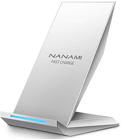 NANAMI Wireless Charger for iPhone and Samsung, 10W Charger Stand for Galaxy S26 S25 S24 S23 S22 S21 S20 S10 S9 Note 20, 7.5W Fast-Charging for iPhone 17 16 15 14 13 12 11 Pro X XS XR XS Max