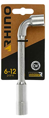 Rhino - Clés tubulaires et à Pipe, Clé à Pipe débouchée 13 mm - Diamètre 13 mm - Empreinte 6/12 pans - Fabriqué en Acier (Chrome Vanadium) - Garantie à Vie - Plusieurs Tailles Disponibles