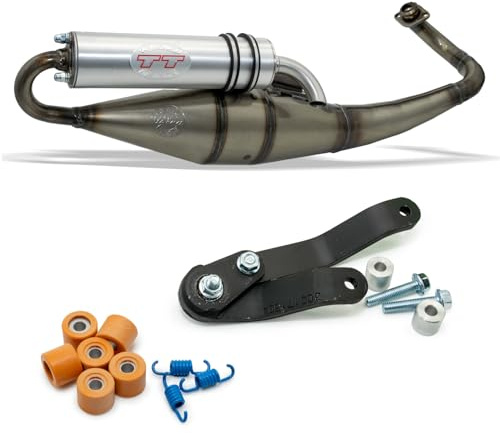Impianto di scarico completo LeoVince HAND MADE TT, in alluminio, con omologazione per Aprilia SR 50 Motard a 2 tempi