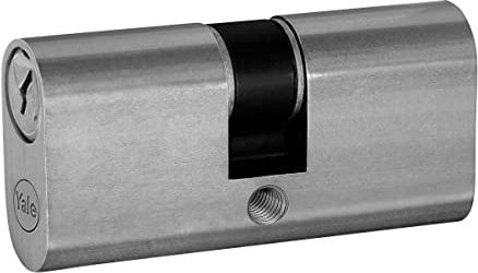 Yale Cylindre Ovale pour serrures YN0901002002 nickelé satiné, 27,5/27,5 mm, 3 clés