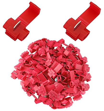 100 Pcs Lock Wire Connectors Blue Quick Splice Connector Terminals for Suits cable 0.5-1.0 mm² (AWG18-22 (10A))