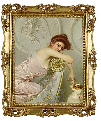 Funerom 8x10 inch/ 25.4x20.3 cm Vintage Picture Frames with Glass Front, Ornate Frame, Antique Photo Frames for Tabletop or Wall Hanging Gold