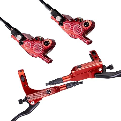 Hapihom Hydraulisk skivbromssats, 4-kolvscykel, hydraulisk skivbroms, hydraulisk broms, cykel tillverkad av aluminiumlegering, cykel skivbroms set fram och bak