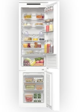 Gorenje Einbau-Kühl-Gefrierkombination, 281 Liter, NoFrost DualAdvance, Umluft-Kühlsystem, Edelstahl, Weiß, Einfarbig, 194 cm Nische