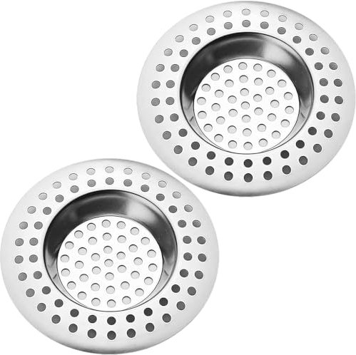 2 Pcs Filtro Lavello Cucina, Protezione per lo Scarico in Acciaio Inox, Filtro Per Capelli impedisce la Fuoriuscita, Filtro Per Lavello Facile da pulire, Scarico Rapido