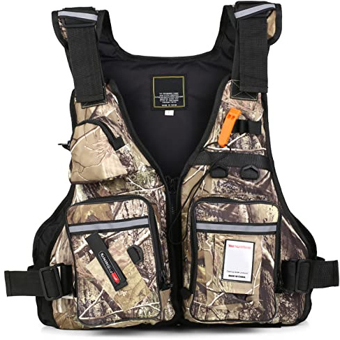 Meenoutt Fly Fishing Vest, Lightweight Breathable Fishing Jacket for Sailing Boating Kayak Bass Fishing (Yellow Camouflage)