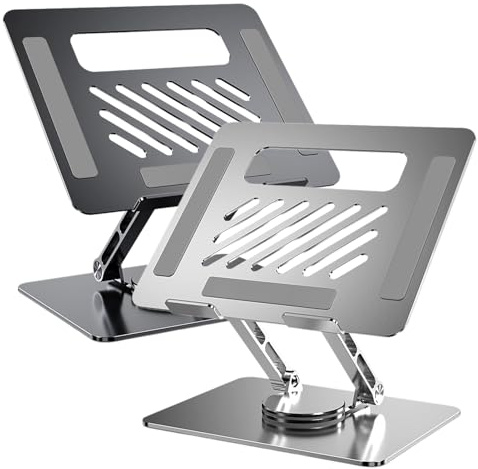Laptop Stand Justerbar - Metal Laptop Riser Holder, Ergonomisk Höjd | Justerbar Bärbar Hållare | Foldbar 360 ° Roterande Anteckningsbokstativ För Bärbara Datorer, Surfplattor, Kontorsskrivbord, H